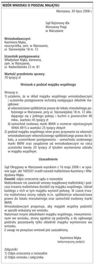Podział majątku małżonków po orzeczeniu <strong>rozwodu</strong> lub separacji