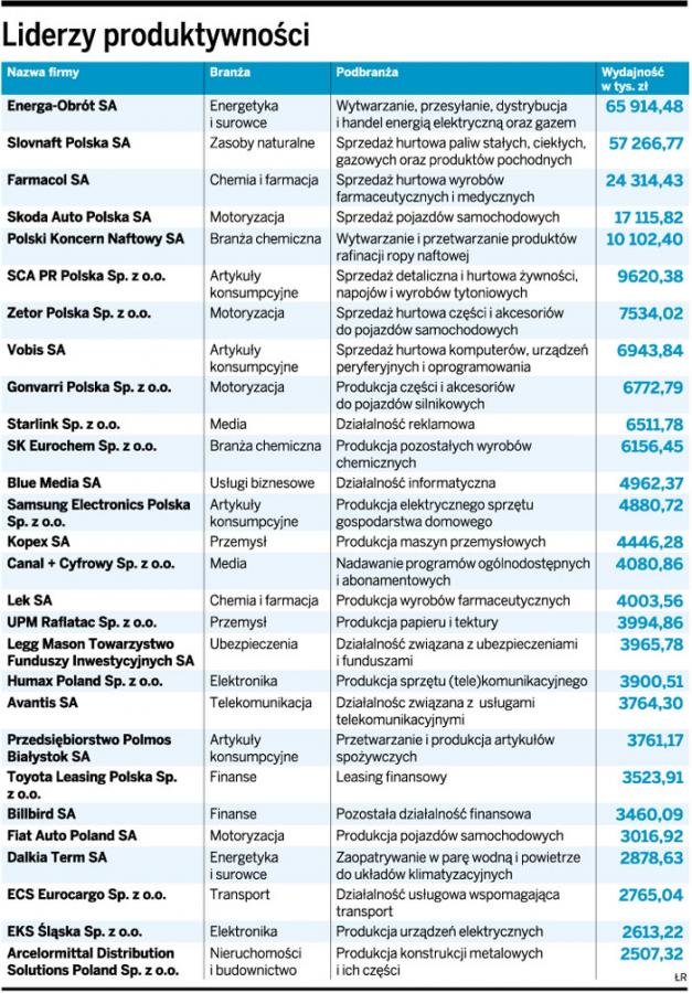 Liderzy produktywności