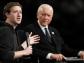 Mark Zuckerberg, założyciel i CEO Facebook Inc. (po lewej), podczas rozmowy z senatorem Orrin Hatch w Brigham Young University w Provo, Utah, USA