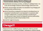Firma nie może zmienić terminu oddania <strong>krwi</strong>