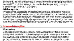 Rozliczenie pakietów medycznych