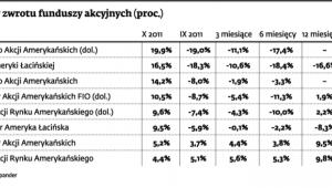 Stopy zwrotu funduszy akcyjnych (proc.)