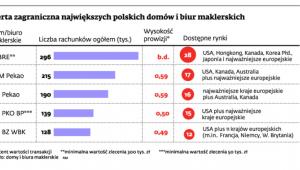 Oferta zagraniczna największych polskich domów i biur maklerskich