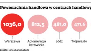Powierzchnia handlowa w centrach handlowych