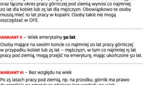 Zasady przechodzenia na emerytury przez górników