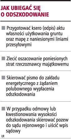 Rolnicy mogą żądać <strong>odszkodowania</strong> <strong>za</strong> <strong>słupy</strong>