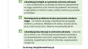 Postulaty akcji Zdrowa praca